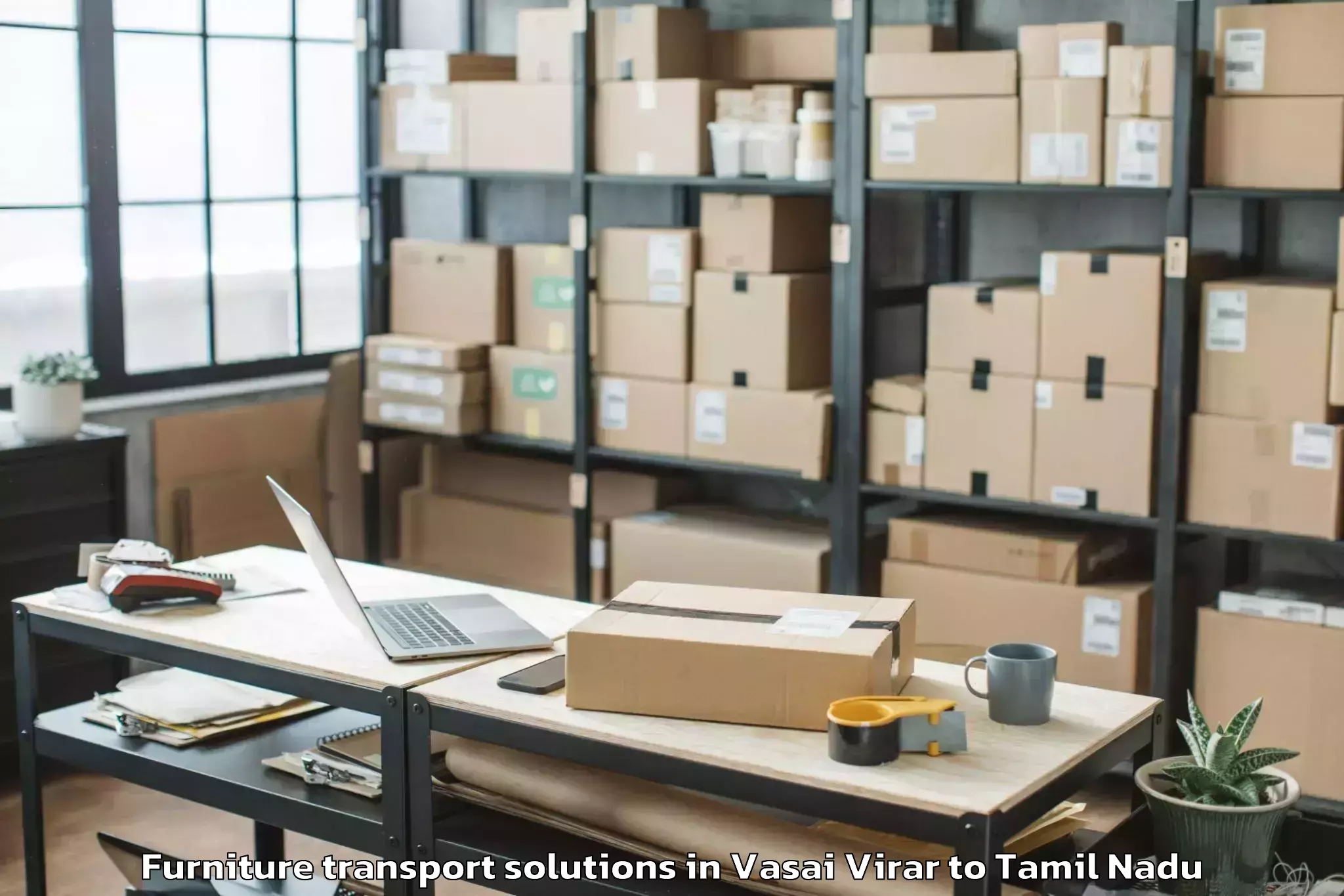 Get Vasai Virar to Tiruturaipundi Furniture Transport Solutions